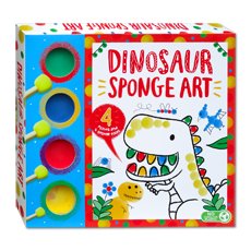 Dino Sponge Art with 4 Paints and 4 Sponge Tools