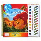 Disney The Lion King Deluxe Poster Paint & Color Book (80 Illustrations, 10 Water Paint Colors, 12 Crayons, 1 Paintbrush)