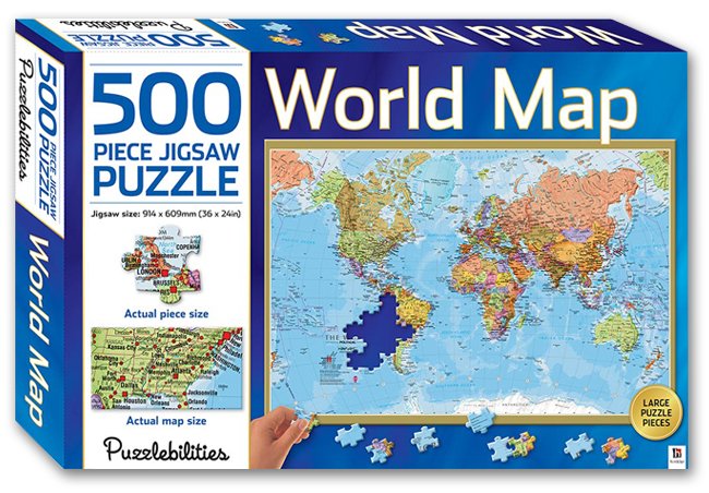 500 Piece Jigsaw Puzzle World Map  BukuGaby.com - Buku Anak Import 