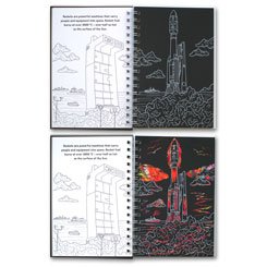 Scratch & Colour SPACE with cool scratchy pages & fantastic colouring pages