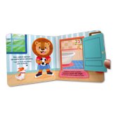 Buku Interaktif Good Habits MANDI ITU MENYENANGKAN (Bahasa Indonesia & Inggris) dengan fitur interaktif Tarik-Dorong, Buka-Tutup, Geser!