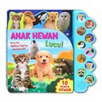 Buku Bersuara Anak Hewan Lucu 10 tombol suara hewan (Bahasa Indonesia & English)