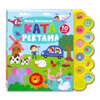 Buku Bersuara KATA PERTAMA 10 tombol suara hewan (Bahasa Indonesia & English)