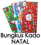 Bungkus kertas kado motif Christmas 