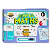 Help With Homework Simple Maths Whiteboard Set (Includes: Whiteboard, 2 magnets, Wipe-clean pen, and Pull-out worksheets)
