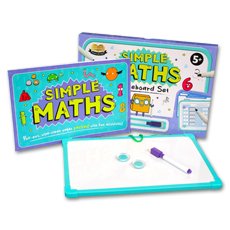 Help With Homework Simple Maths Whiteboard Set (Includes: Whiteboard, 2 magnets, Wipe-clean pen, and Pull-out worksheets)