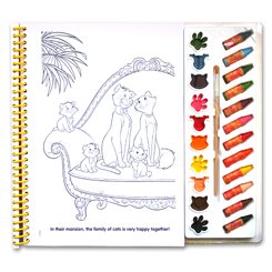 Disney Classic Deluxe Poster Paint & Color Book (80 Illustrations, 10 Water Paint Colors, 12 Crayons, 1 Paintbrush)	