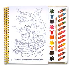 Disney Classic Deluxe Poster Paint & Color Book (80 Illustrations, 10 Water Paint Colors, 12 Crayons, 1 Paintbrush)	