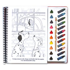 Disney Hero and Villains Deluxe Poster Paint & Color Book (80 Illustrations, 10 Water Paint Colors, 12 Crayons, 1 Paintbrush)