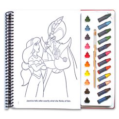 Disney Hero and Villains Deluxe Poster Paint & Color Book (80 Illustrations, 10 Water Paint Colors, 12 Crayons, 1 Paintbrush)