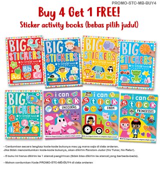 BUY 4 GET 1 FREE! Big Stickers for Little Hands & I Can Stick Sticker Activity Books