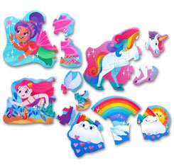 Junior Jigsaw 4in1 Beginner Shaped Puzzles Magical Creatures (1 box isi 4 puzzle: 3, 6, 9 & 12 keping)