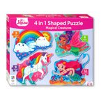 Junior Jigsaw 4in1 Beginner Shaped Puzzles Magical Creatures (1 box isi 4 puzzle: 3, 6, 9 & 12 keping)