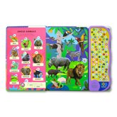 Look and Find Animal Words and Sounds Board Book with 100 Button