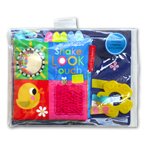 Shake Look Touch Cloth Book (buku kain) with rattle, touchy-feely, teether, mirror, crinkly sound
