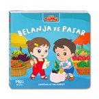 Belanja ke Pasar Board Book with Reusable Sticker