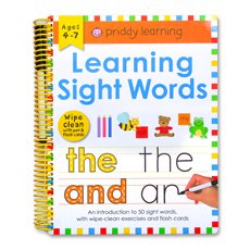 Priddy Learning Sight Words Wipe Clean Book With Pen & Flash cards